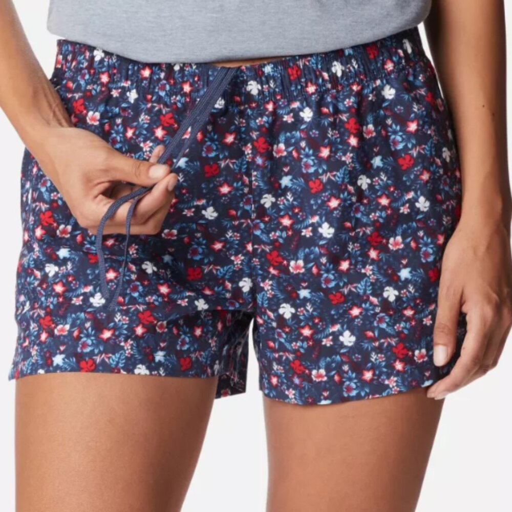 Columbia Navy Blue Floral Drawstring Shorts